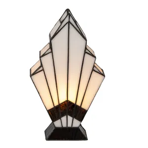 Béžová stolní lampa Tiffany Kirsty - 17*6*30 cm E27/max 1*40W 5LL-6084
