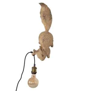 Hnědá nástěnná lampa ve tvaru veverky Squirrel - 12*15*48 cm E27/max 1*40W 6LMP780