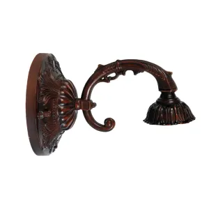 Nástěnná lampa Tiffany hnědá bez stínítka -15*Ø 23 cm 5LL-8829