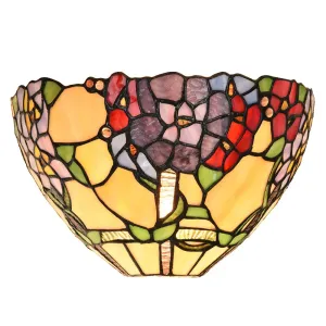 Nástěnné světlo Tiffany s květy Violle - 30*15*18 cm E14/max 1*40W 5LL-6357