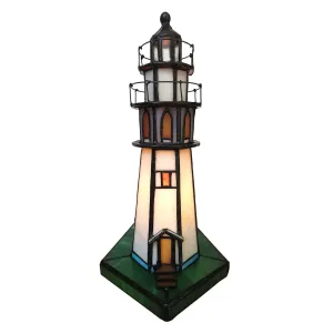 Stolní lampa Tiffany Lighthouse - 11*11*25 cm 5LL-6006