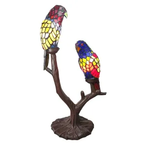 Stolní lampa Tiffany Parrots - 50*24*63 cm 5LL-6017