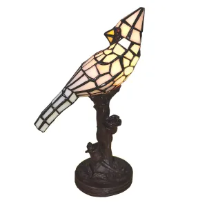 Stolní lampa Tiffany White Parrot - 15*12*33 cm E14/max 1*25W 5LL-6102N