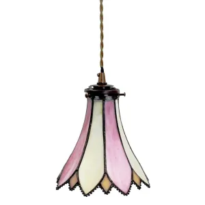 Závěsná lampa Tiffany Folwia pink - Ø 15*115 cm E14/max 1*25W 5LL-6196