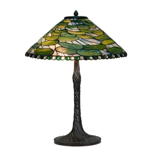 Zelená stolní lampa Tiffany Carina - Ø 51x75 cm E27/max 2x60W 5LL-6352