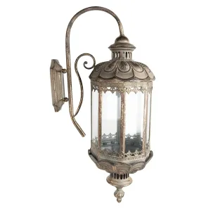 Zlatá antik nástěnná kovová lampa ve tvaru lucerny Milia - 29*23*65 cm E14/max 1*60W 5LMP660