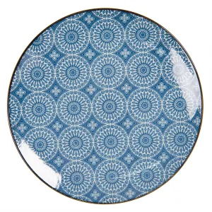 Dezertní talíř s modrým květinovým ornamentem BlueSnow - Ø 21 cm 6CEDP0044