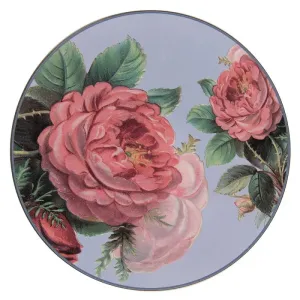 Modrý servírovací talíř s růžemi - Ø 33*1 cm FBF85-2