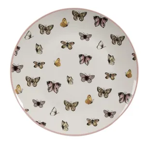 Porcelánový dezertní talířek s motýlky Butterfly Paradise - Ø 20*2 cm BPDDP