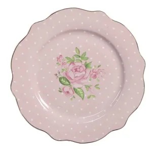 Růžový dezertní talíř s růžičkami Sweet Roses I - Ø 20*2 cm SWRDP-1