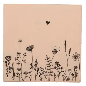 Béžové papírové ubrousky s květinami Flora And Fauna - 33*33 cm (20ks) FAF73