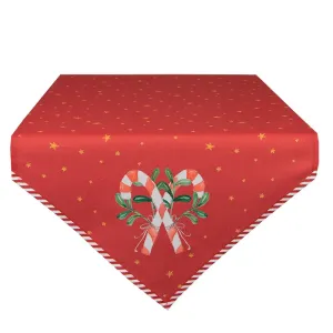 Červnený bavlněný běhoun na stůl Happy Little Christmas - 50*160 cm HLC65