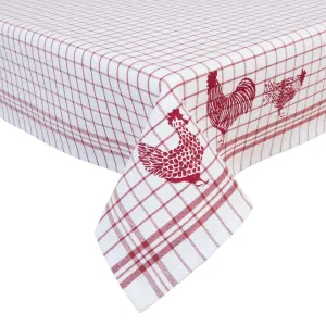 Ubrus na stůl Country Side Chicken red - 150*150 cm CSC15R