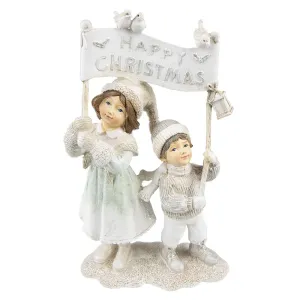 Vánoční dekorace soška děti Happy Christmas - 14*7*23 cm 6PR4806