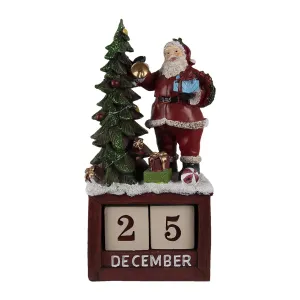 Vánoční kalendář Santa a vánoční stromek - 16*10*34 cm 6PR4762