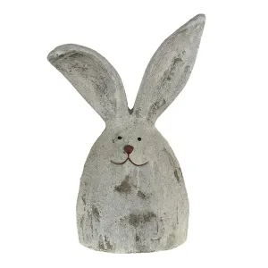 Veliká béžovo-šedá antik dekorace hlava králíka - 35*22*53 cm 5MG0016