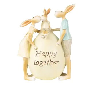 Velikonoční dekorace králíčci u vajíčka Happy together - 13*9*17 cm 6PR3856