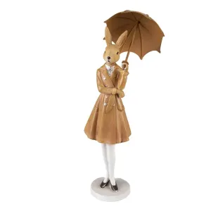 Velikonoční dekorace králičí dáma s deštníkem - 10*10*28 cm 6PR3858