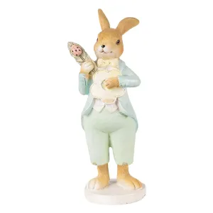 Velikonoční dekorace králík hrající na kytaru ve tvaru květiny - 7*5*15 cm 6PR3851