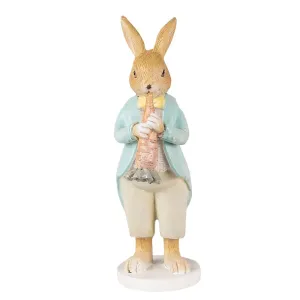 Velikonoční dekorace králík hrající na mrkev - 7*5*15 cm 6PR3848