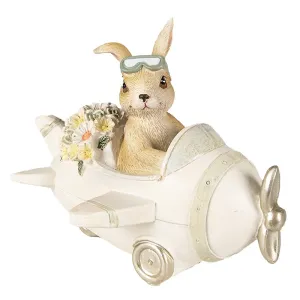 Velikonoční dekorace králík v letadle - 15*11*12 cm 6PR3838
