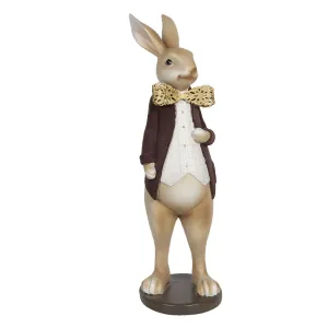 Veliká dekorační soška králíka se zlatým motýlkem - 18*17*54 cm 6PR3158