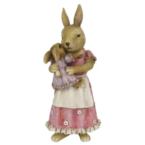Velikonoční dekorace králíčí maminky s holčičkou - 8*7*19 cm 6PR3326