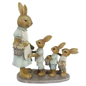 Velikonoční dekorace králičí rodiny - 17*7*19 cm 6PR3285