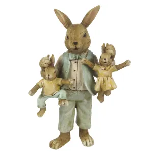 Velikonoční dekorace králičího tatínka s králíčky - 11*7*19 cm 6PR3273