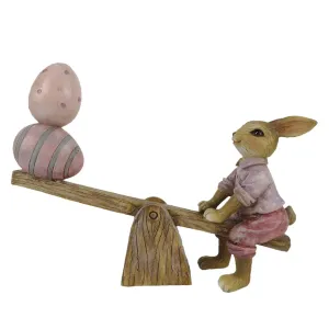 Velikonoční dekorace králíčka s vajíčky na houpačce - 16*3*12 cm 6PR3283