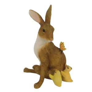 Velikonoční dekorace králíka s kuřátky - 10*7*13 cm 6PR3271