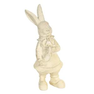 Velikonoční dekorace králíka v krémovo-žlutém provedení Métallique - 12*11*22 cm 6PR3095W
