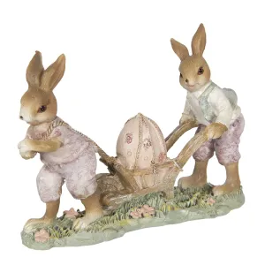 Velikonoční dekorace králíků s kolečkem - 16*5*12 cm 6PR3314