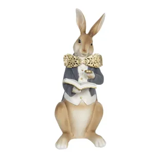 Velikonoční dekorační soška králíka s knížkou - 15*13*40 cm 6PR3159