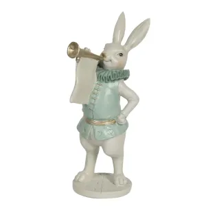 Velikonoční dekorační soška králíka s trubkou - 12*12*29 cm 6PR3156