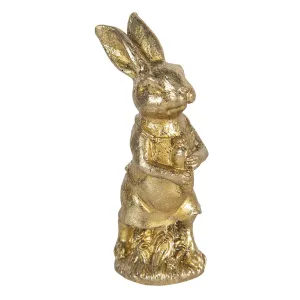 Zlatá dekorace králíka s mrkví Métallique - 4*4*11 cm 6PR3077GO