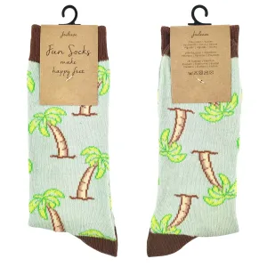 Veselé zelené ponožky s palmami - 35-38 JZSK0009S