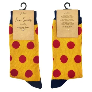 Veselé žluté ponožky s puntíky - 39-41 JZSK0007M