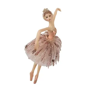 Závěsná dekorace Ballerina v růžové sukni - 11*2*15 cm 65265