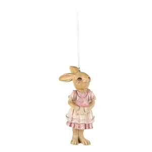 Závěsná dekorace králičí slečna v sukni s brašnou - 4*4*11 cm 6PR3840