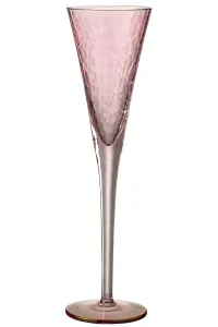 Růžová sklenička na šampaňské Oil transparent - Ø 7*28 cm 7765 #1343933