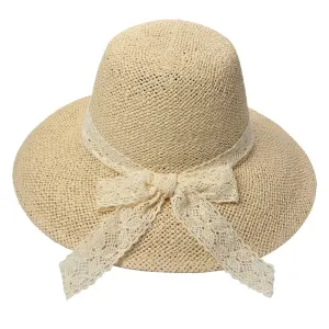 Béžový dámský klobouk s mašlí  JZHA0111