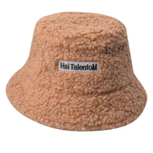 Béžový dětský zimní klobouk s nápisem MLLLHA0017KH