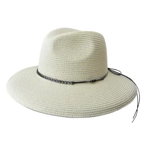 Béžový sluneční dámský klobouk s mašlí z provázků  JZHA0080