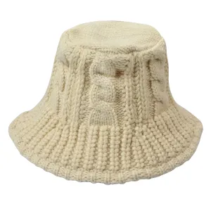 Bílý pletený zimní klobouk  JZCA0019W