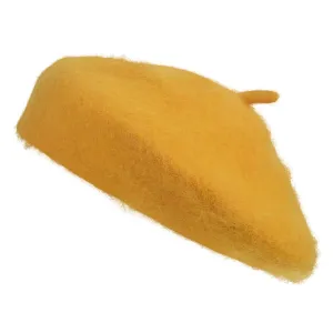 Okrově žlutý dětský baret MLLLHA0014