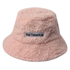 Růžový dětský zimní klobouk s nápisem MLLLHA0017P