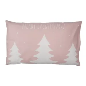 Zimní růžový povlak na polštář se stromky Merry Everything - 30*50 cm SWC36-1