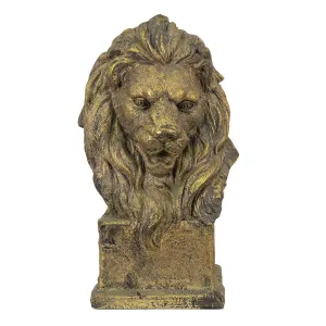 Zlatá antik dekorace busta lva Lion Gold - 32*26*60 cm 5PR0085GO