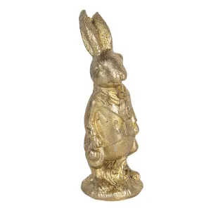 Zlatá dekorace králík ve fraku - 4*4*11 cm 6PR3076GO